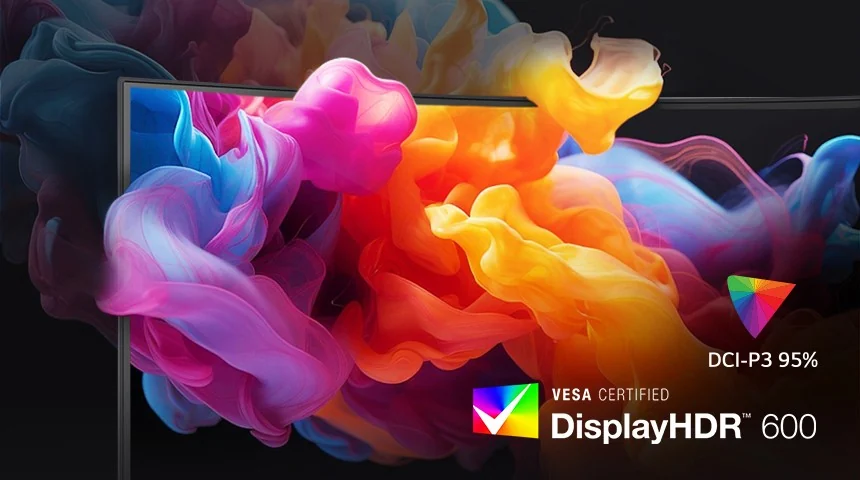 DCI-P3 95%와 DisplayHDR 600을 표현한 이미지